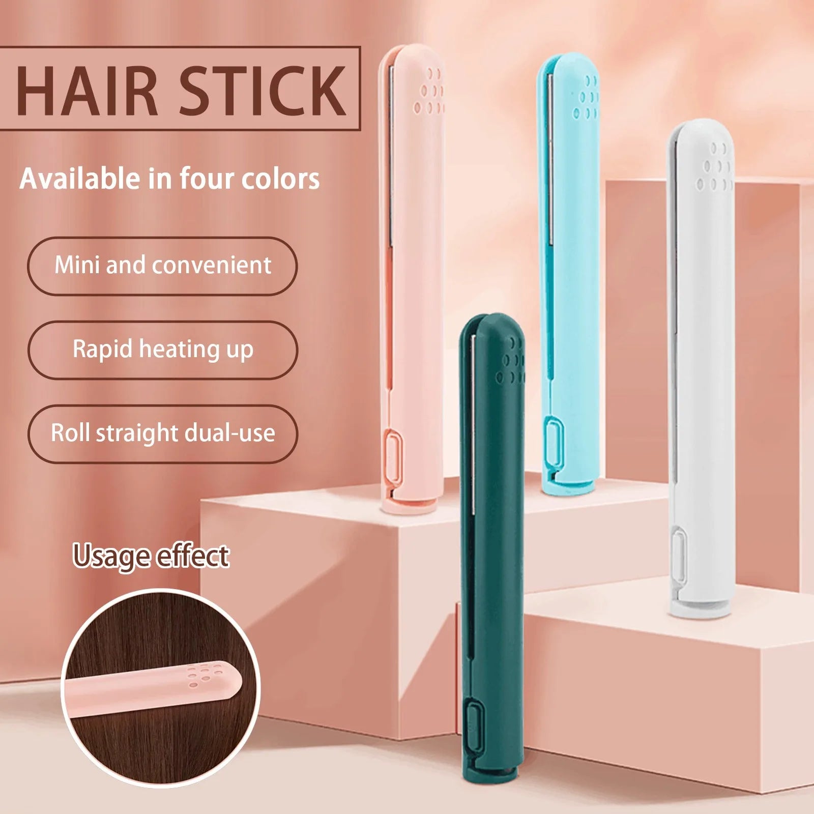 Mini Protable Wireless Hair Straightener USB Portable Curling Iron for Dormitory Wireless Hair Straightener Hair Stylish Tools Qme