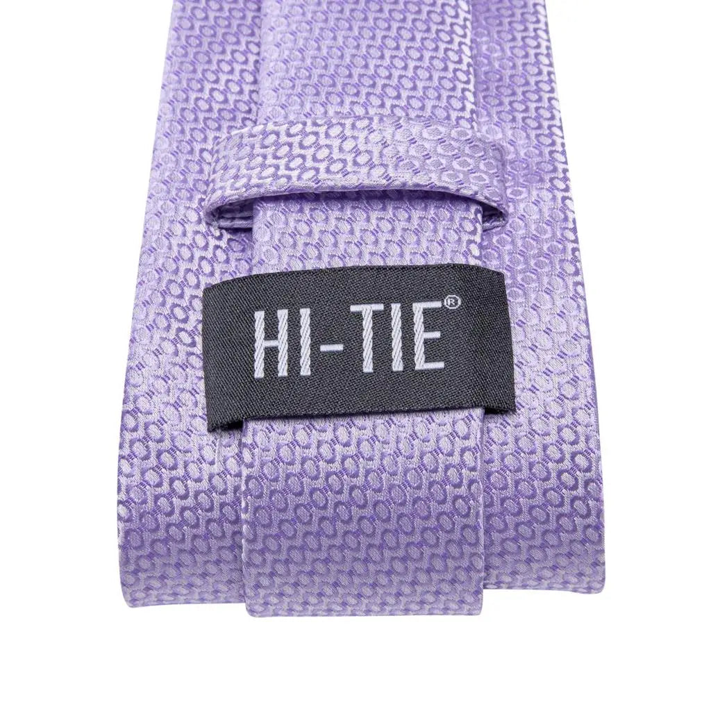 Hi-Tie Purple Silver Striped Silk Elegant Tie For Men Groom Wedding Men Necktie Pocket Square Cufflink Accessory Wholesale Qme