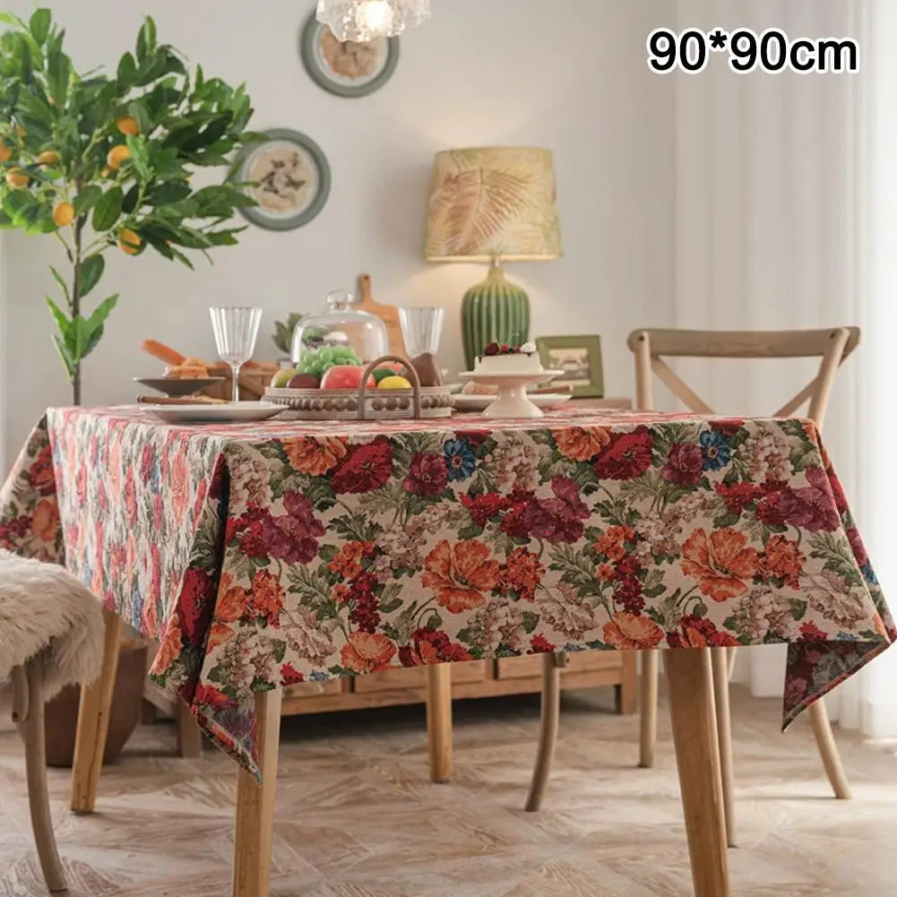 Vintage Floral Tablecloth Rustic French Embroidered Boho Tablecloths Qme E