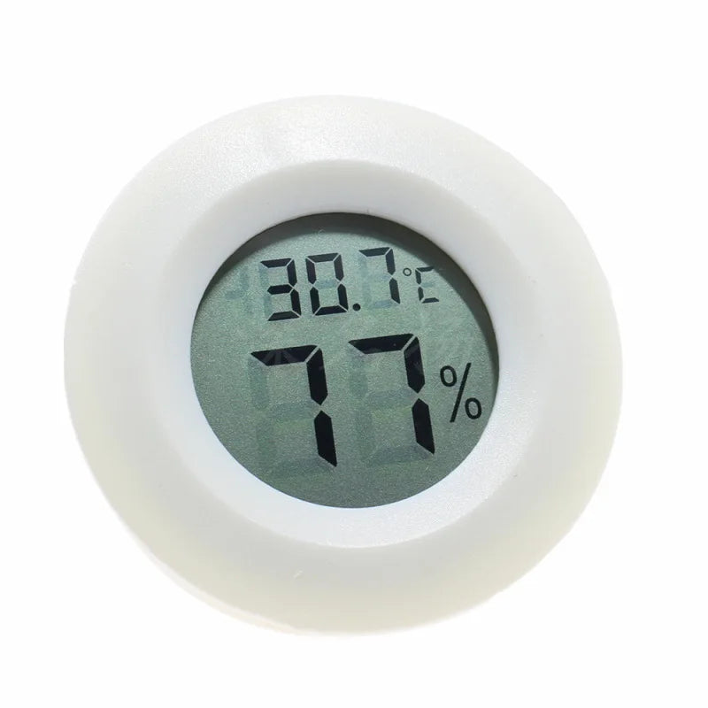 70 C Mini LCD Digital Thermometer Hygrometer Round Temperature Qme