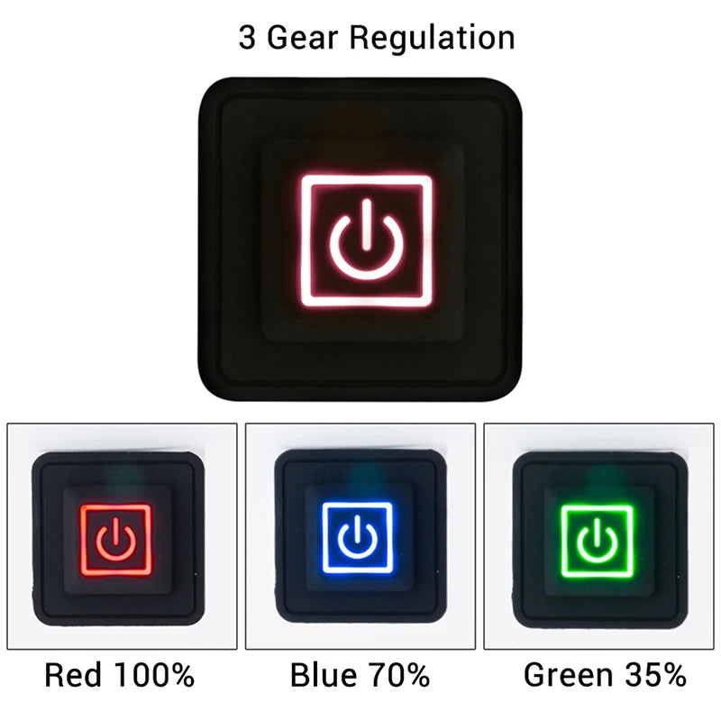 5V-15V 3 Gear Temp Control Waterproof Heating Switch Silicone Button Qme