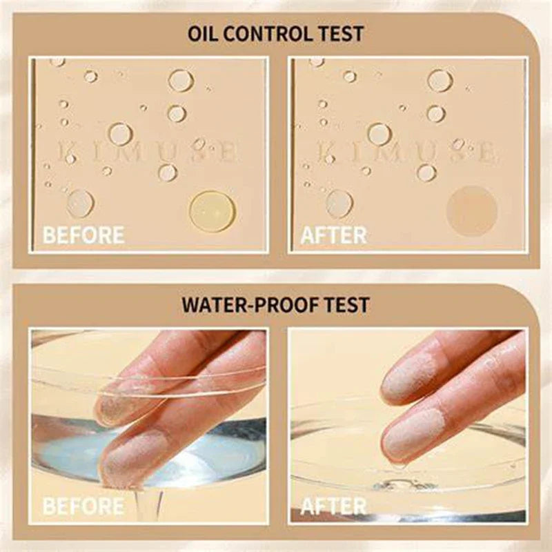 3-in-1 Double-Layer Aloe Vera Matte Powder Foundation Waterproof Sweatproof Long-Lasting Oil Control for Summer Makeup Set Qme