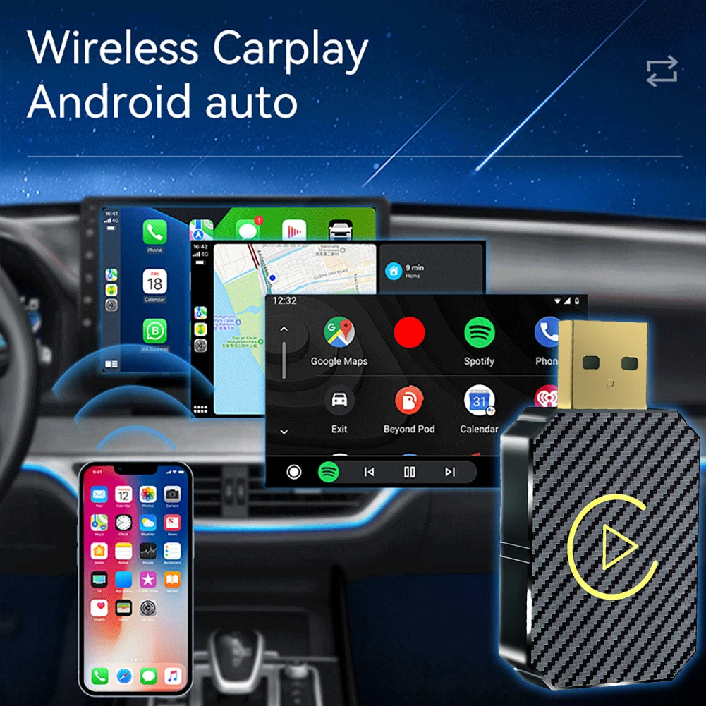 Wired To Wireless Carplay & Android Auto AI Box Bluetooth-Compatible 5.0 WiFi for OEM Wired CarPlay Android Auto Car Systems Qme