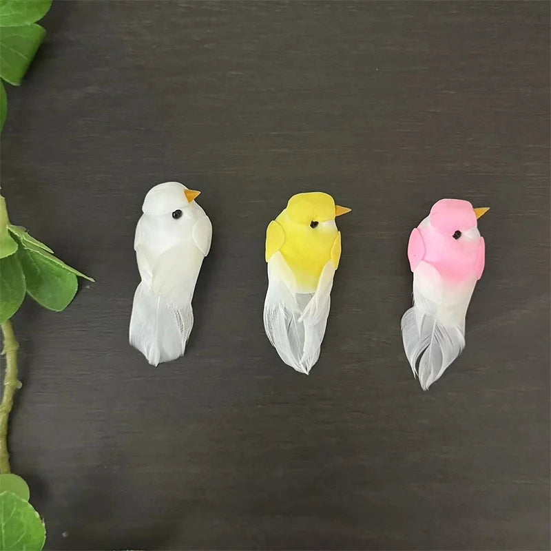Cute Artificial Birds Fake Foam Animal Simulation Feather Models Tit Qme
