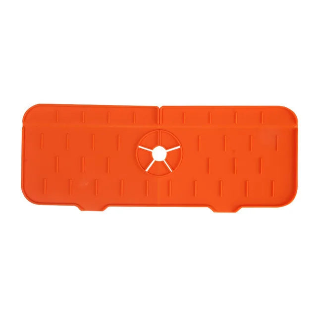 Kitchen Faucet Absorbent Mat Silicone Sink Splash Guard Water Draining Pad Countertop Protector Table Cushion Place Mat Bathroom Qme Orange