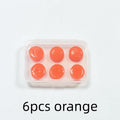 6pcs Silicone Sleeping Ear Plugs Sound Insulation Noise Reduction Earplugs Anti Noise Ear Protection Reusable Earplugs Qme 6pcs orange