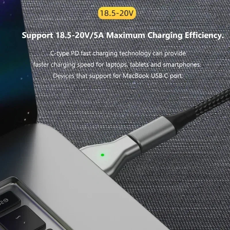1pcs Type C Magnetic USB PD Adapter Connector, Type-C Female to Magsafe USB C Female Magnet Plug Converter for MacBook Qme