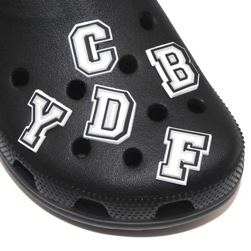 2026 NEW 1 Pcs Letter Shoe Charms for Clog Sandals Shoe Decoration Alphabet Characters DIY Shoes Pins for Boy Girl Men Women Qme