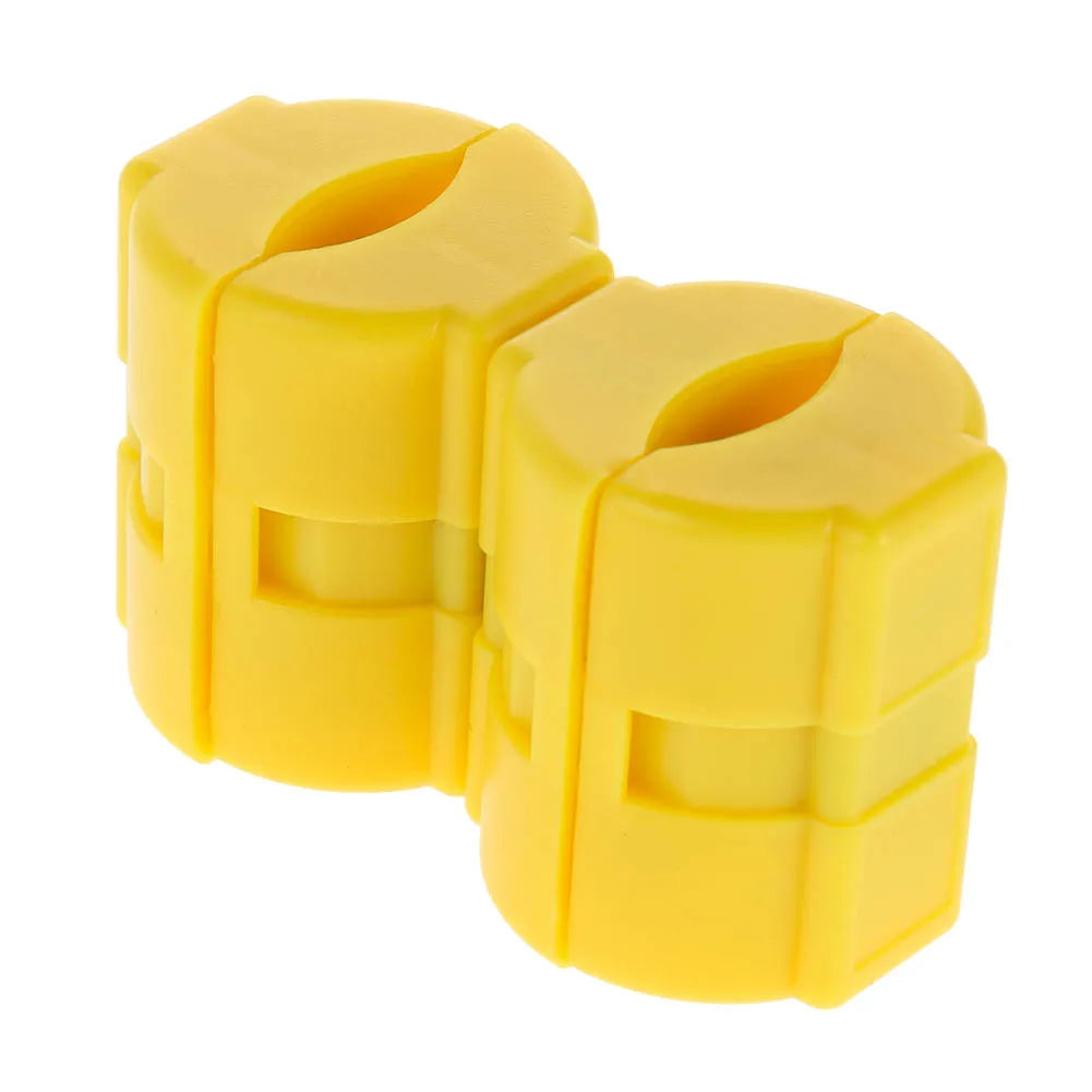 2pcs Gas Fuel Power Saver Universal Magnetic Fuel Saver Energy-Saving Emission Reduction Device with Tighten Band Qme YELLOW