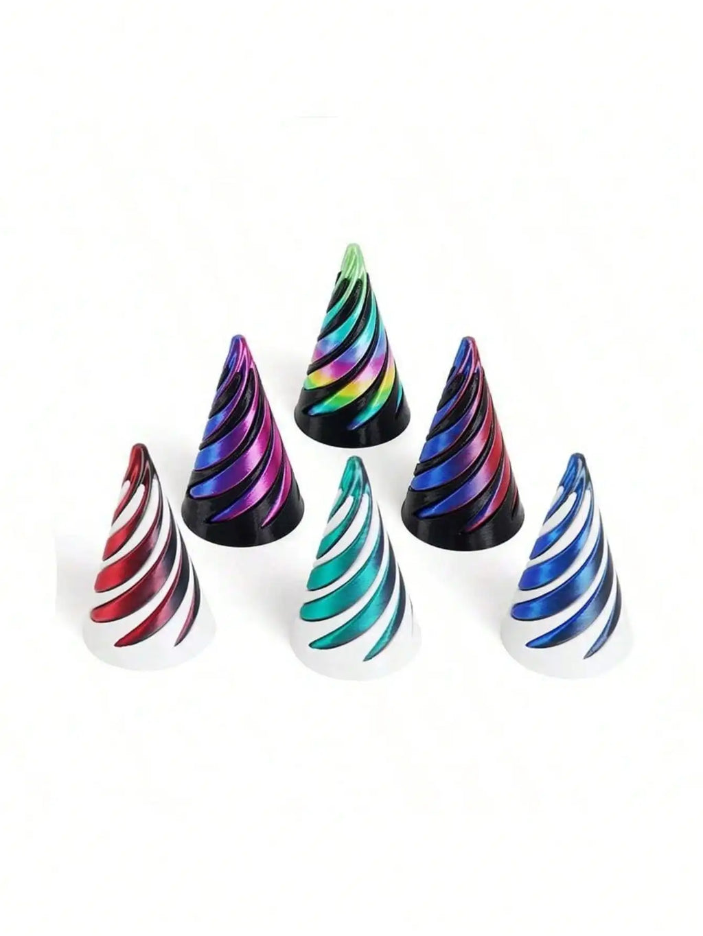 3D Printed Spiral Cone Christmas Tree Decoration Made Plastic Qme