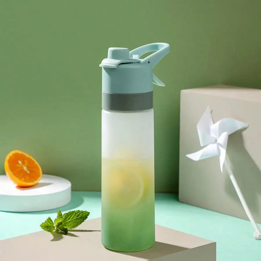 Portable Sports Fitness Large Capacity Transparent Cup Outdoor Travel Qme green <500ml