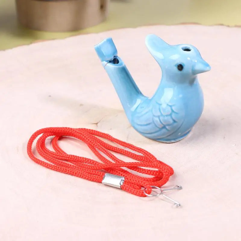 1 Bird Whistle Water Musical Ceramic Colorful Animal Shape Early Qme Light blue