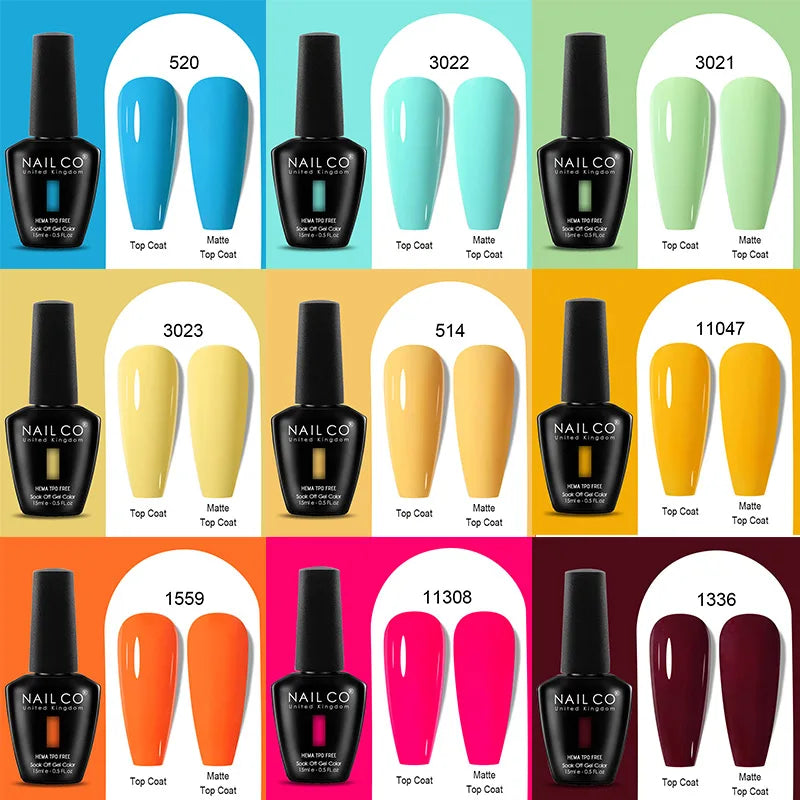 NAILCO Green Series Dark Gel Nail Polish Lasting Hybrid Base Matte Qme