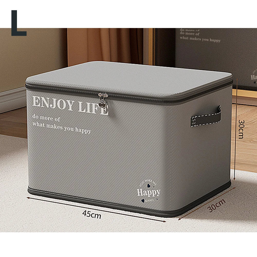 Heavy Duty Large Capacity Storage Box, Car Trunk & Home Wardrobe Clothes Quilt Organizer Moving Bag Container Bin Qme L