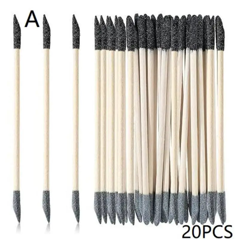 20pcs Dual Purpose Sanding Sticks Precision Frosted Tips Flat Head For Crafts Model Making Qme A