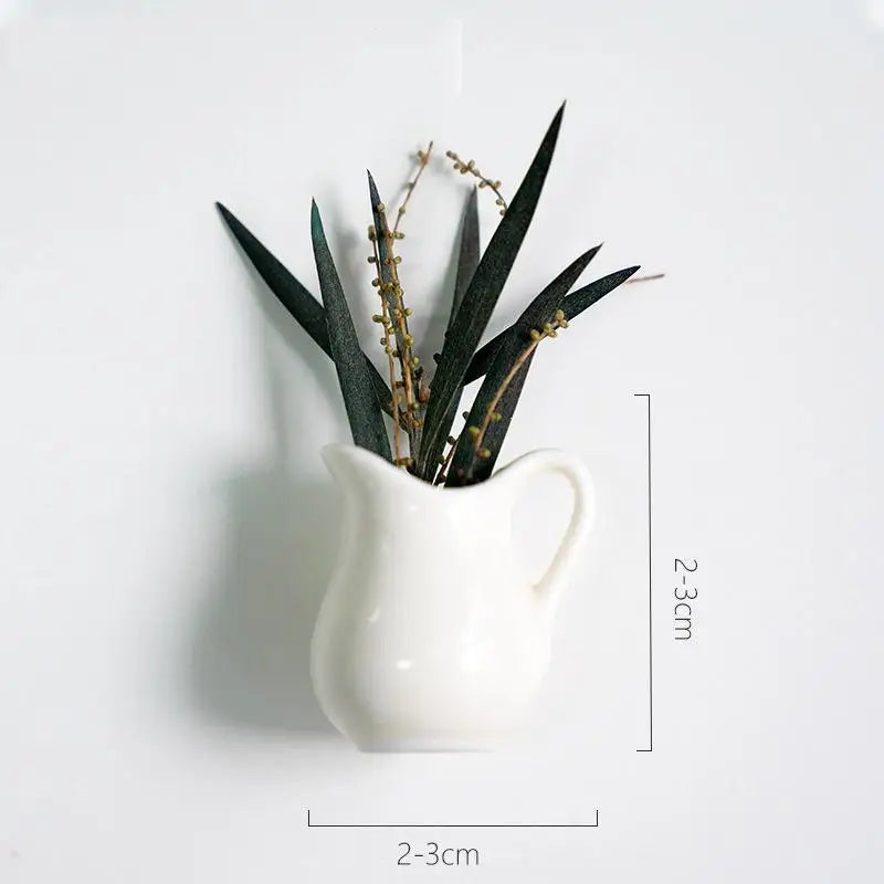Mini Ceramic Vase Fridge Magnet 3D Micro Landscape Decorative Plant Qme 07