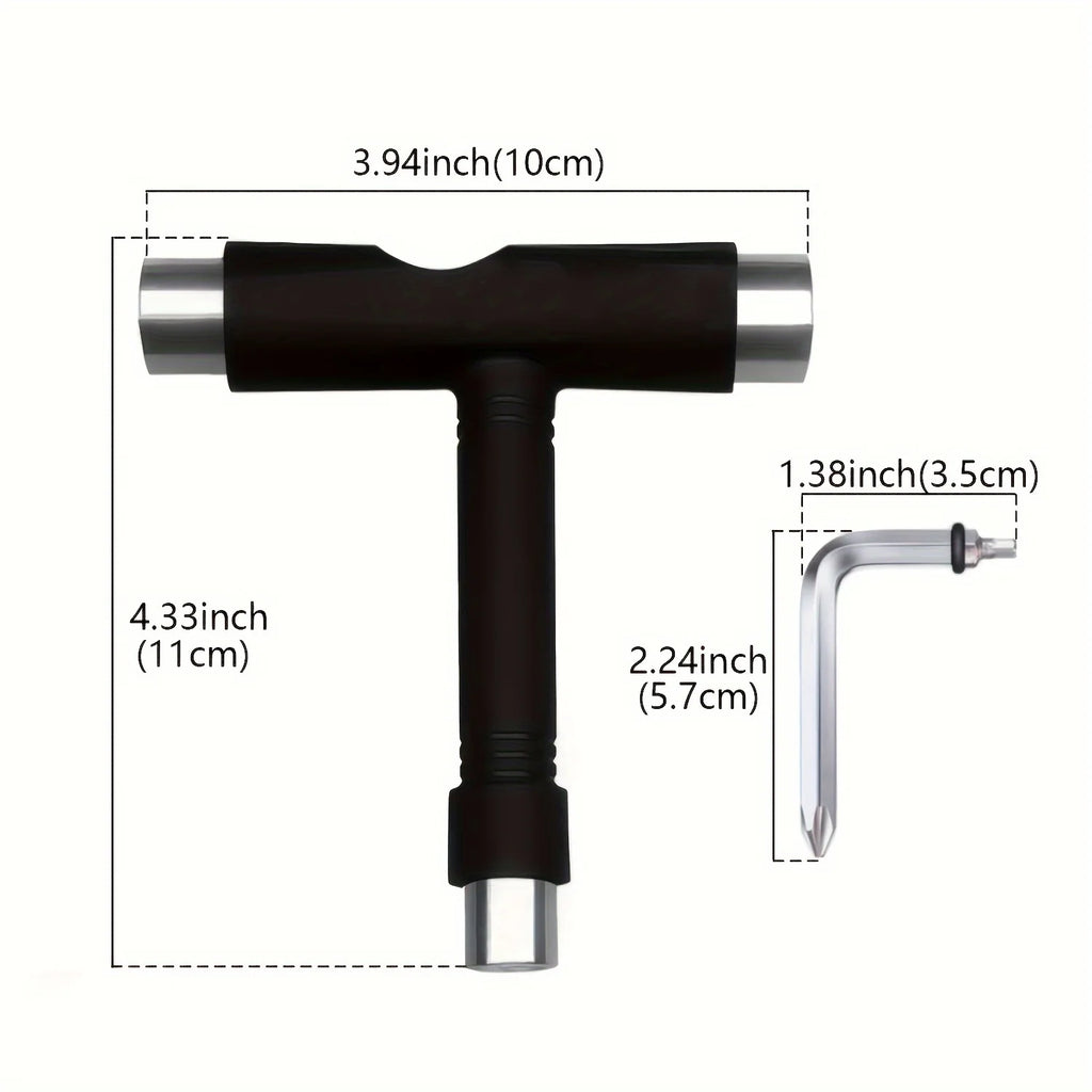 Skate T-Tool With Allen Wrench - Multi-functional Skateboard Tool Set Qme