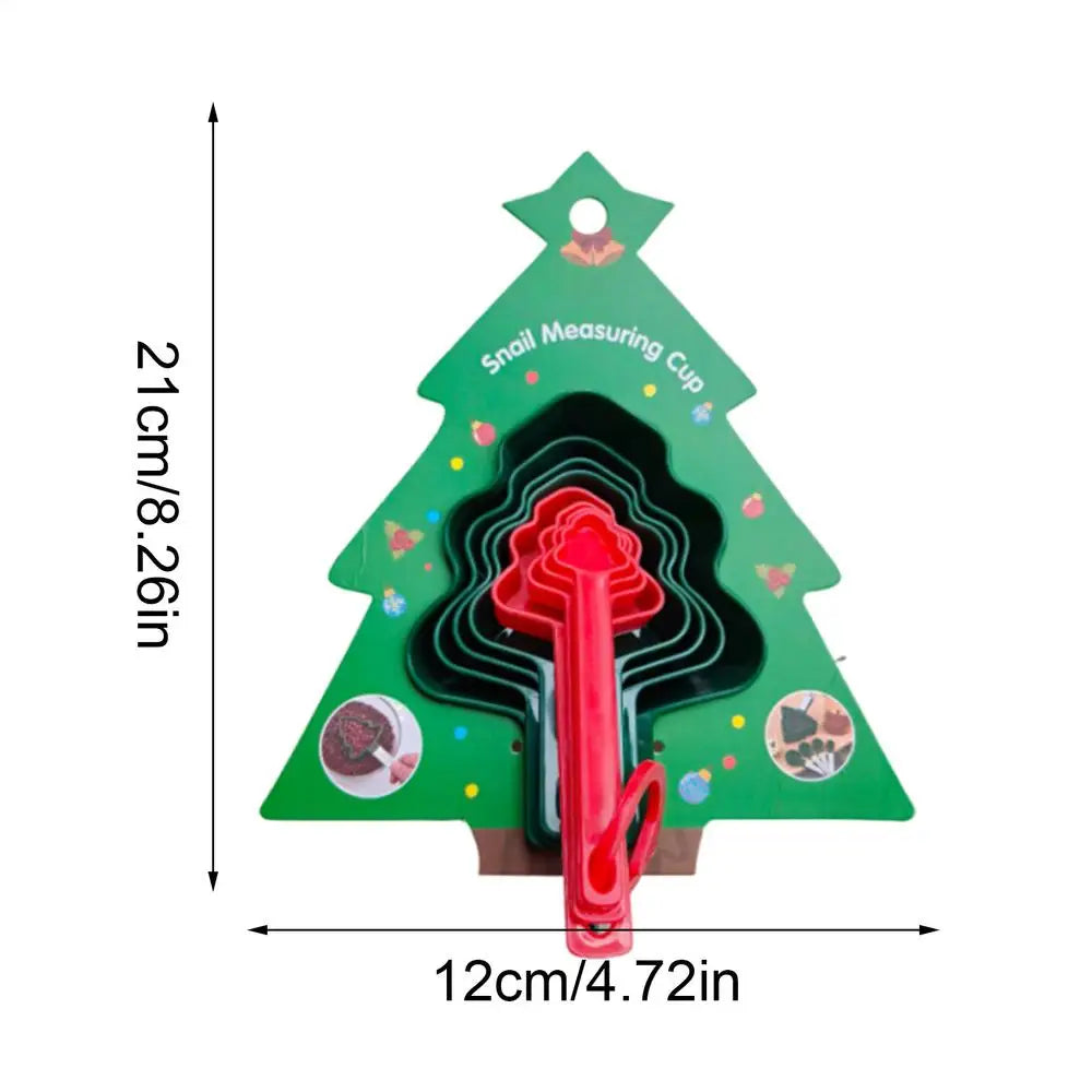 8pcs measuring spoon Christmas tree shaped measuring spoon measuring cup baking small tool for Home Cooking Qme As Picture