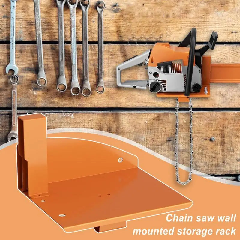 Chainsaw Wall Mount Hanger Heavy Duty Chainsaw Holder For Garage Chain Saw Display Power Tool Rack Garage Storage Holder Garden Qme