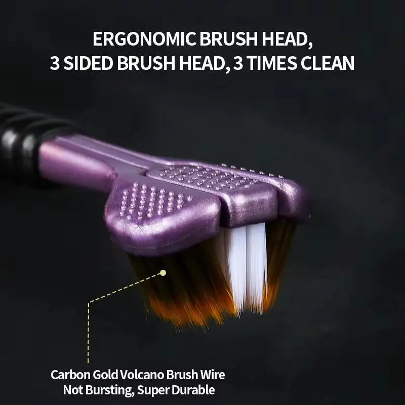 Three Sided Soft Bristled Toothbrush Adult Household Cleaning Qme