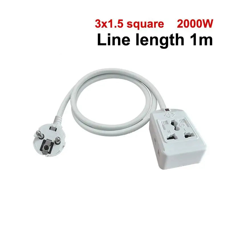 Home Office Schuko Power Strip 3-Outlet 7-Hole Extension Cord Qme 100CM