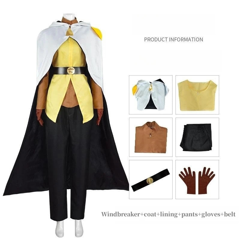 Cosplay Men The Owl House Hunter Cosplay Costume The Golden Guard Costume Cloak Outfit Qme YELLOW S