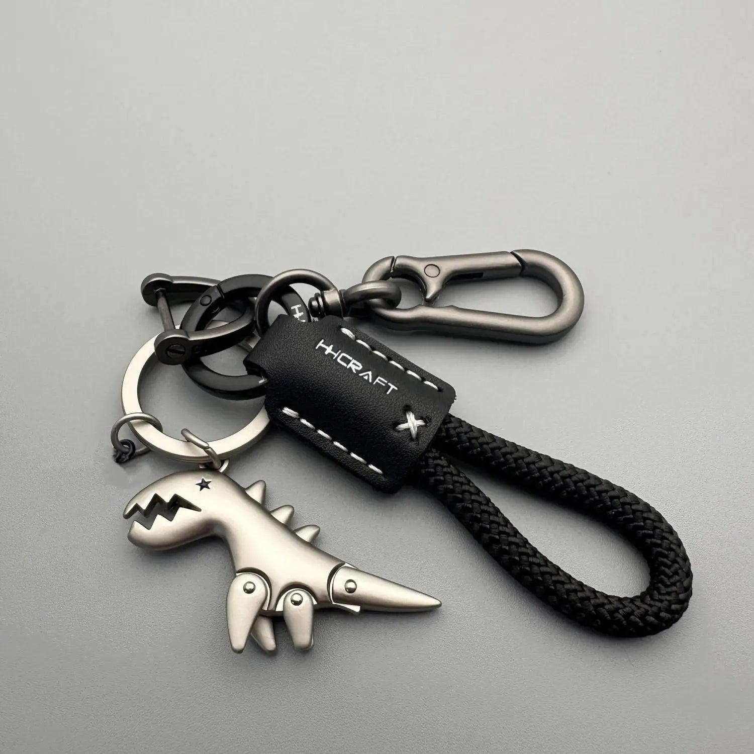 Motorcycle Decoration Accessories and Car Keychain Single Leather Woven Rope Metal Keychain Handbag Pendant Small Gift Qme Style 4