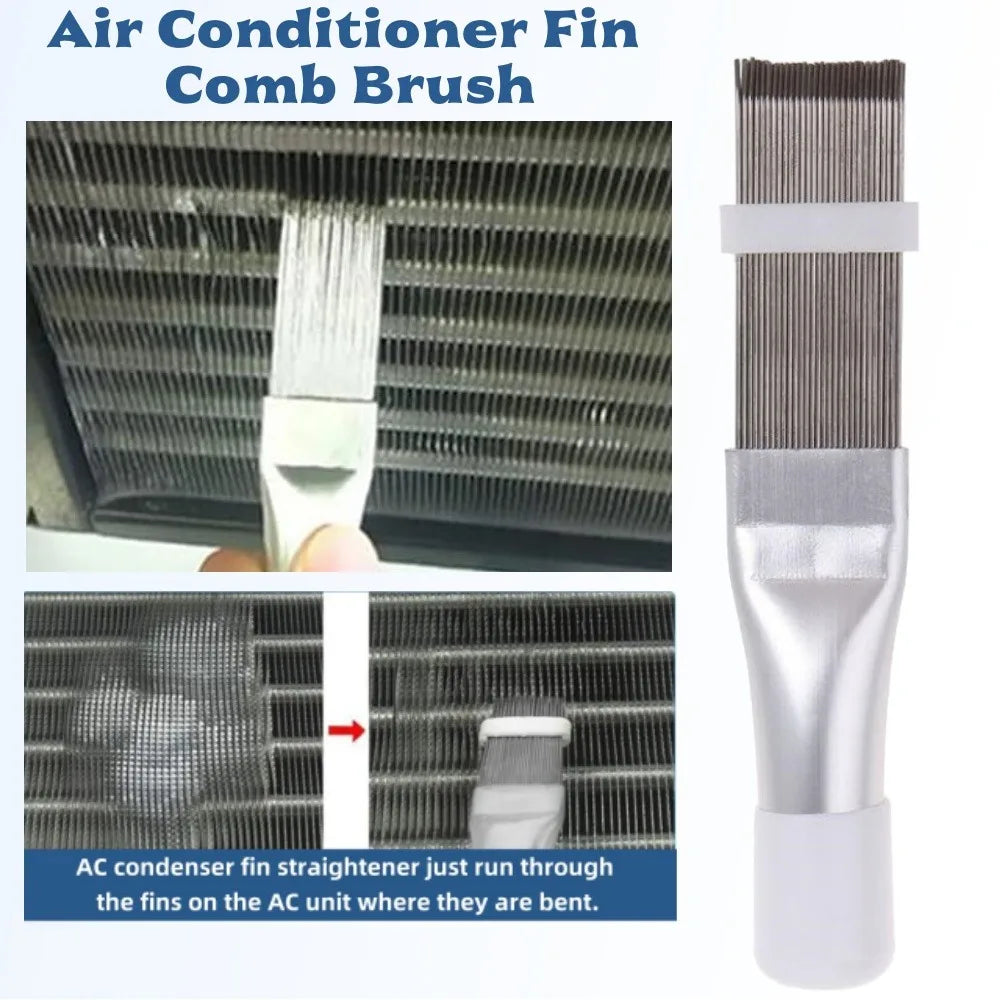 Air Conditioner Condenser Fin Cleaning Brush Universal A/C Condenser Cleaning Tools Stainless Steel Air Refrigerator Fin Brushs Qme