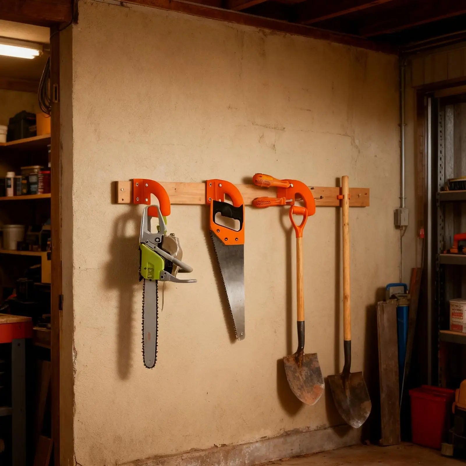 Chainsaw Hanger Wall Mount Heavy Duty Organizer Rack Wall-mounted Qme