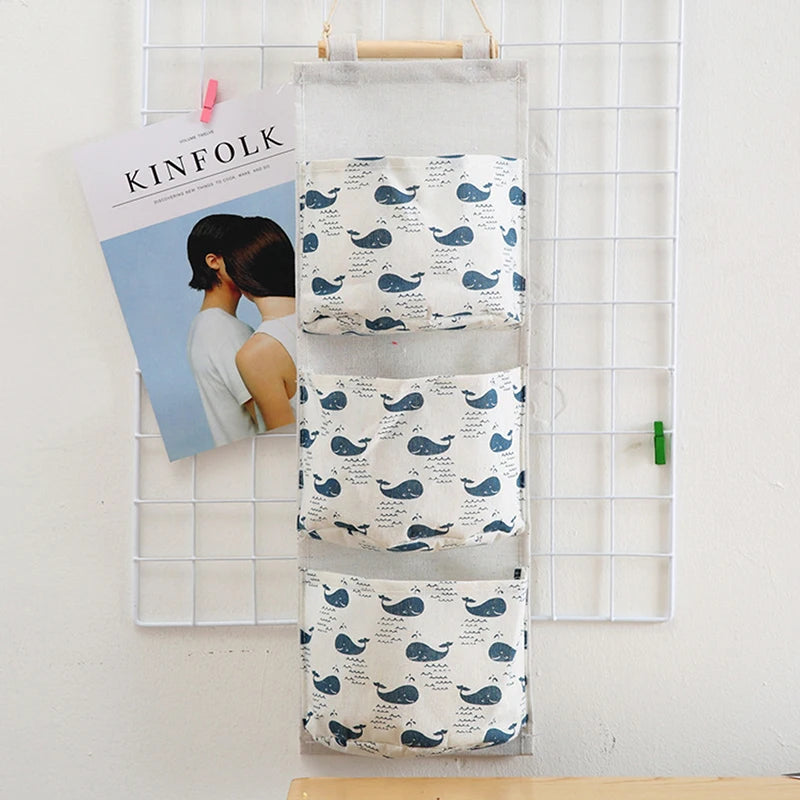 Wall Hanging Storage Home Three-pocket Bag Dormitory Qme A4