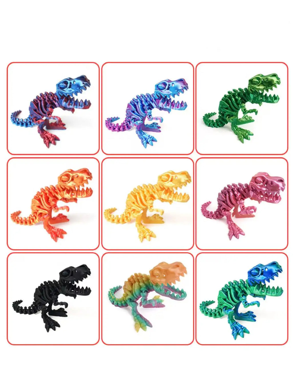 T-rex Skull Bone Replica Posable Dino Figurine Movable Joint Qme