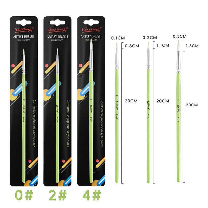 Fine Hand Painted Thin Hook Line Pen Nylon Brush Art Supplies Drawing Qme Green