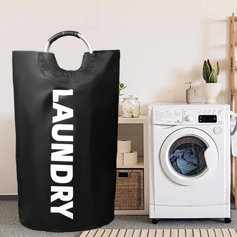 Waterproof Laundry Bag Handle Dirty Clothes Basket Large Oxford Fabric Qme