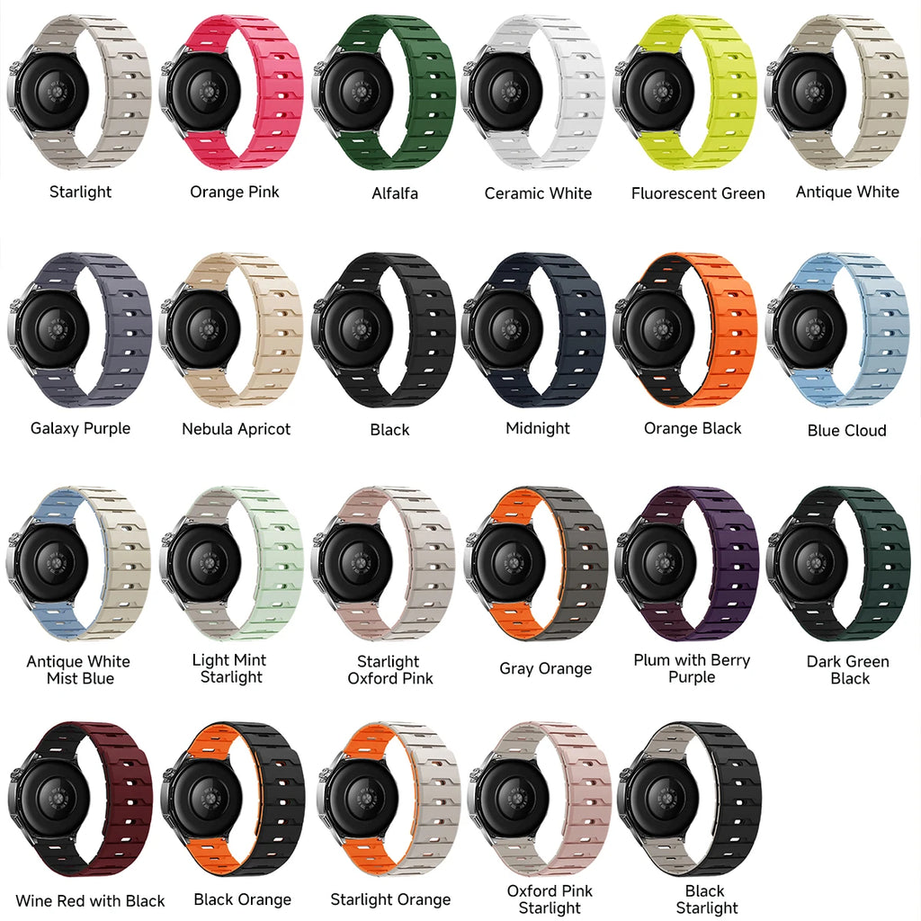18mm 20mm 22mm Silicone Strap For Huawei GT6 Pro 46mm Magnetic Band For Samsung Galaxy Watch 7 6 5 4 40MM 44MM Qme