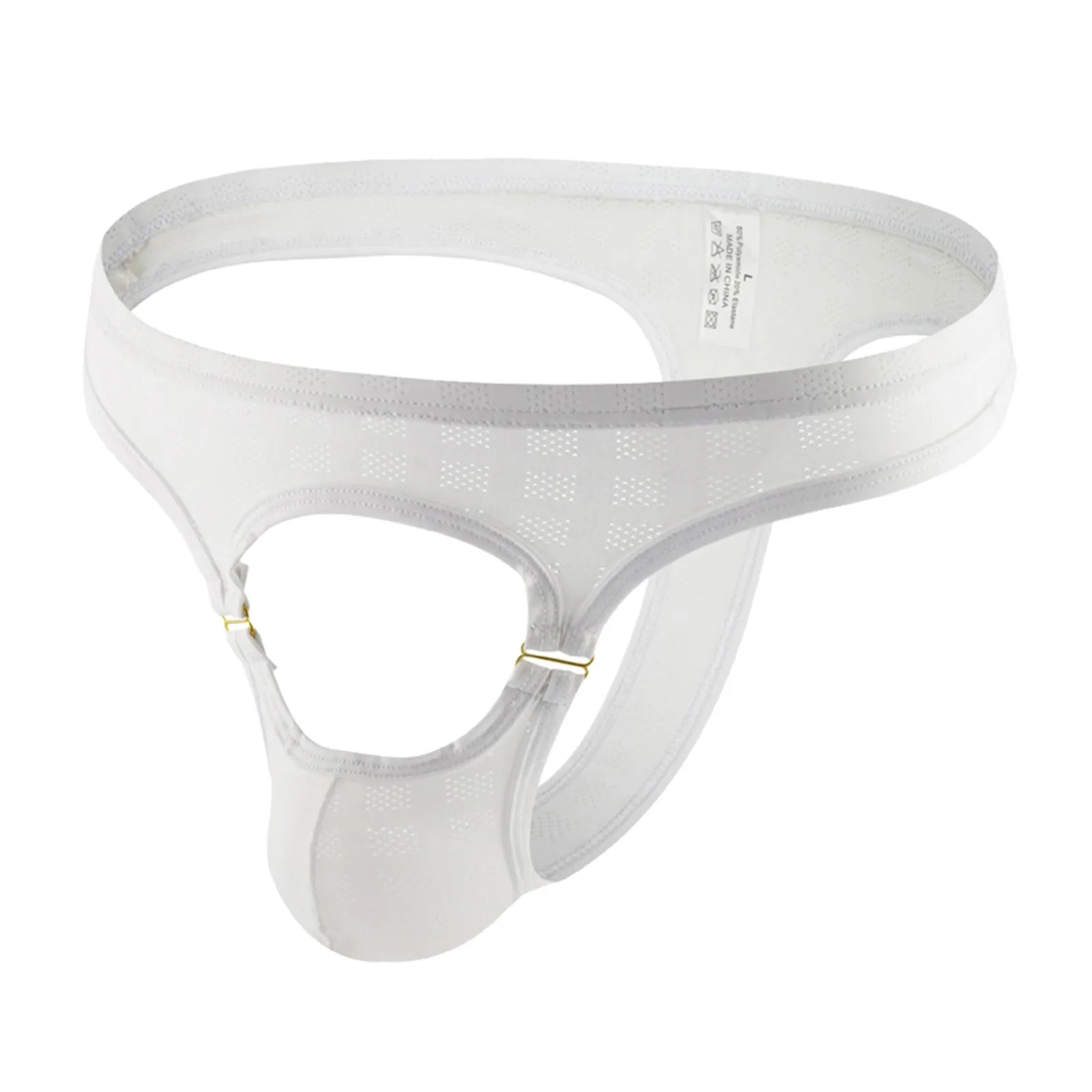 Sexy Metal Buckle Erotic G-thong Front Opening Design Fashion Men Underpants Solid Color Thin Comfy Home Panties Qme