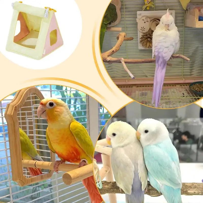 Bird Hammock Parakeet Cage Cockatiel Toys Four Seasons Parrot House Qme