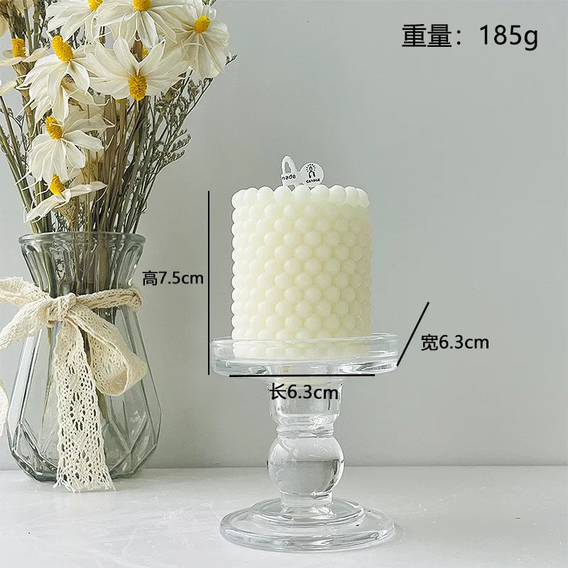 Nordic Minimalist White Scented Candle Atmosphere Home Decor Wedding Arrangement Cylinder Geometric Shape Fragrance Candle Qme H-0201-2