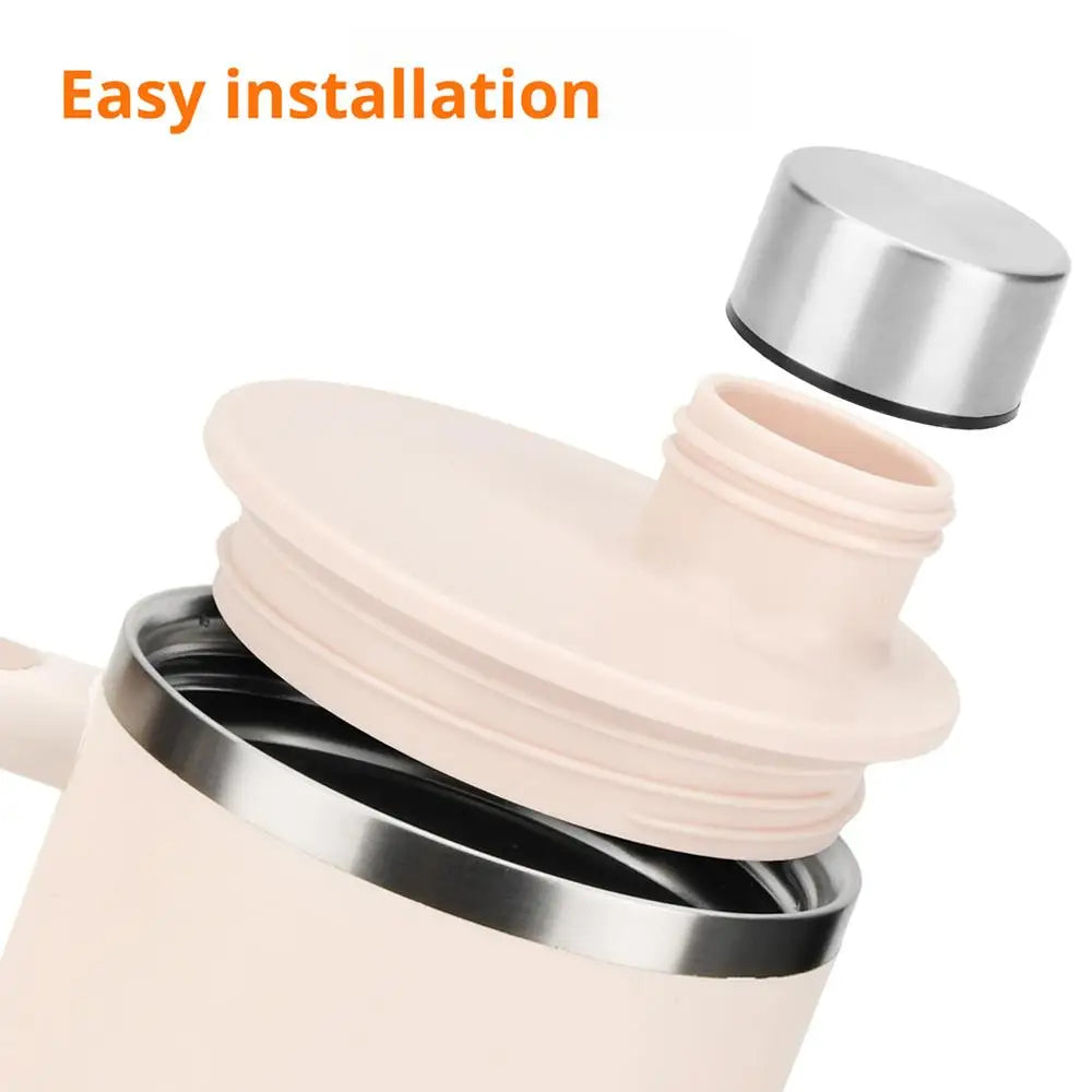 For Stanley Tumbler Lid Replacement Leakproof Food Grade High Temp Resistant One Hand Operation Easy Clean Reusable for Outdoor Qme