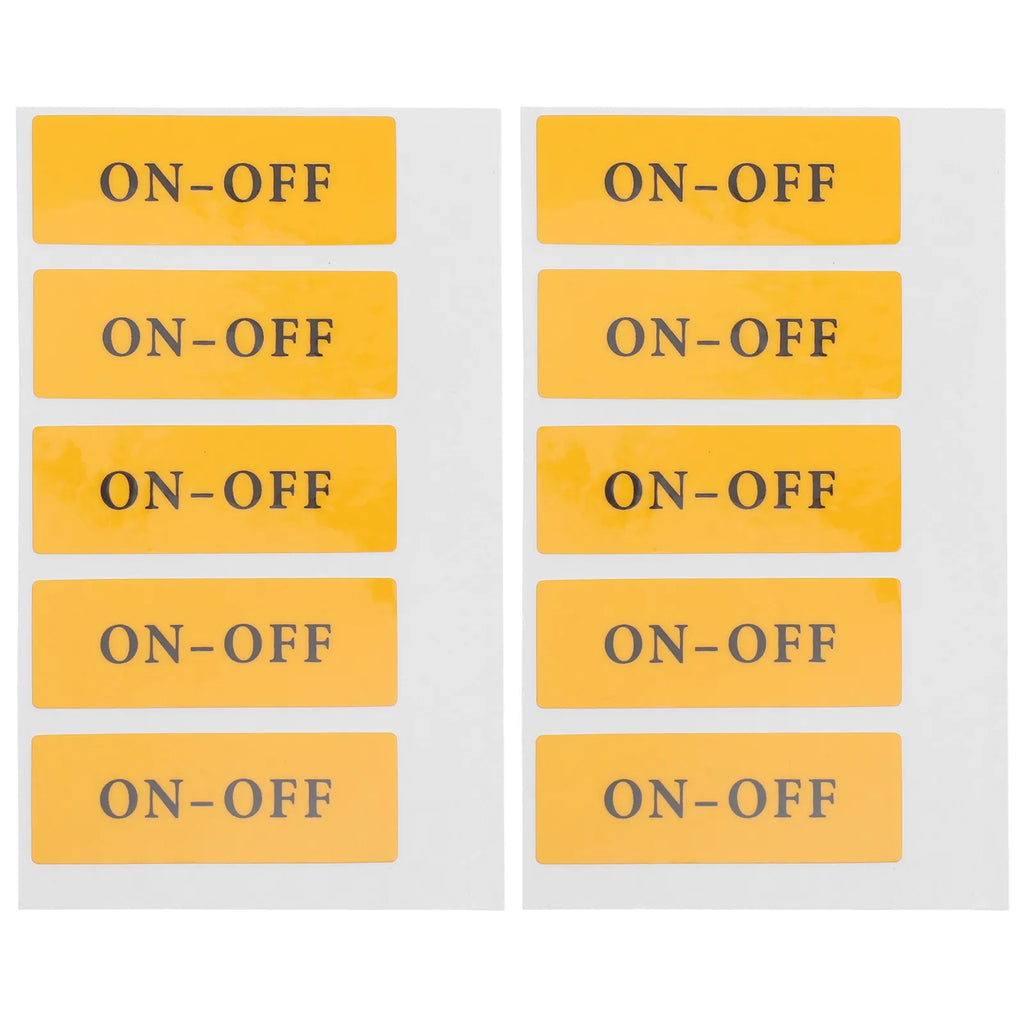 10Pcs Switch Power Label Stickers on Off Symbols Self Adhesive Light Switch Decals Appliance Office Equipment Identification Qme Default Title
