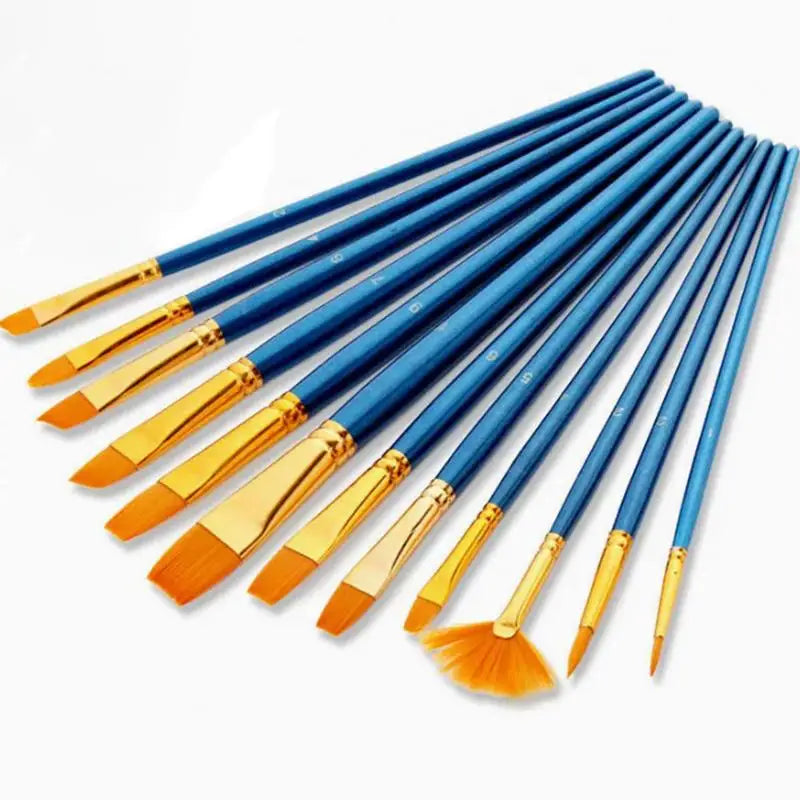 Detail Painting Brushes Professional Round Flat Nylon Hair Watercolor Qme