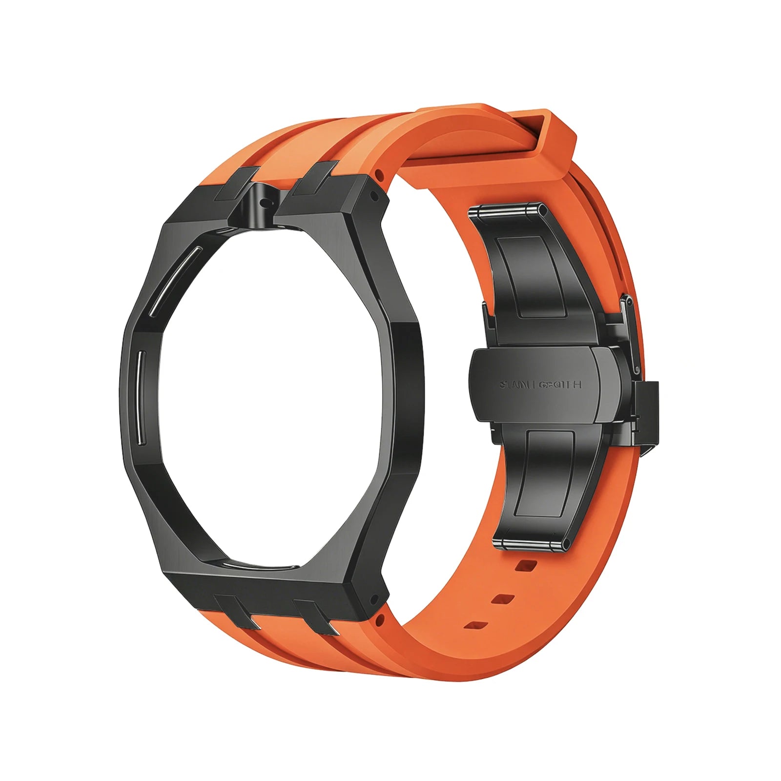 For Swatch X Royal Pop Silicone Sport Replacement Band Quick Release Scratch Proof Strap Set for Sport Activities Daily Commute Qme Black Orange 12