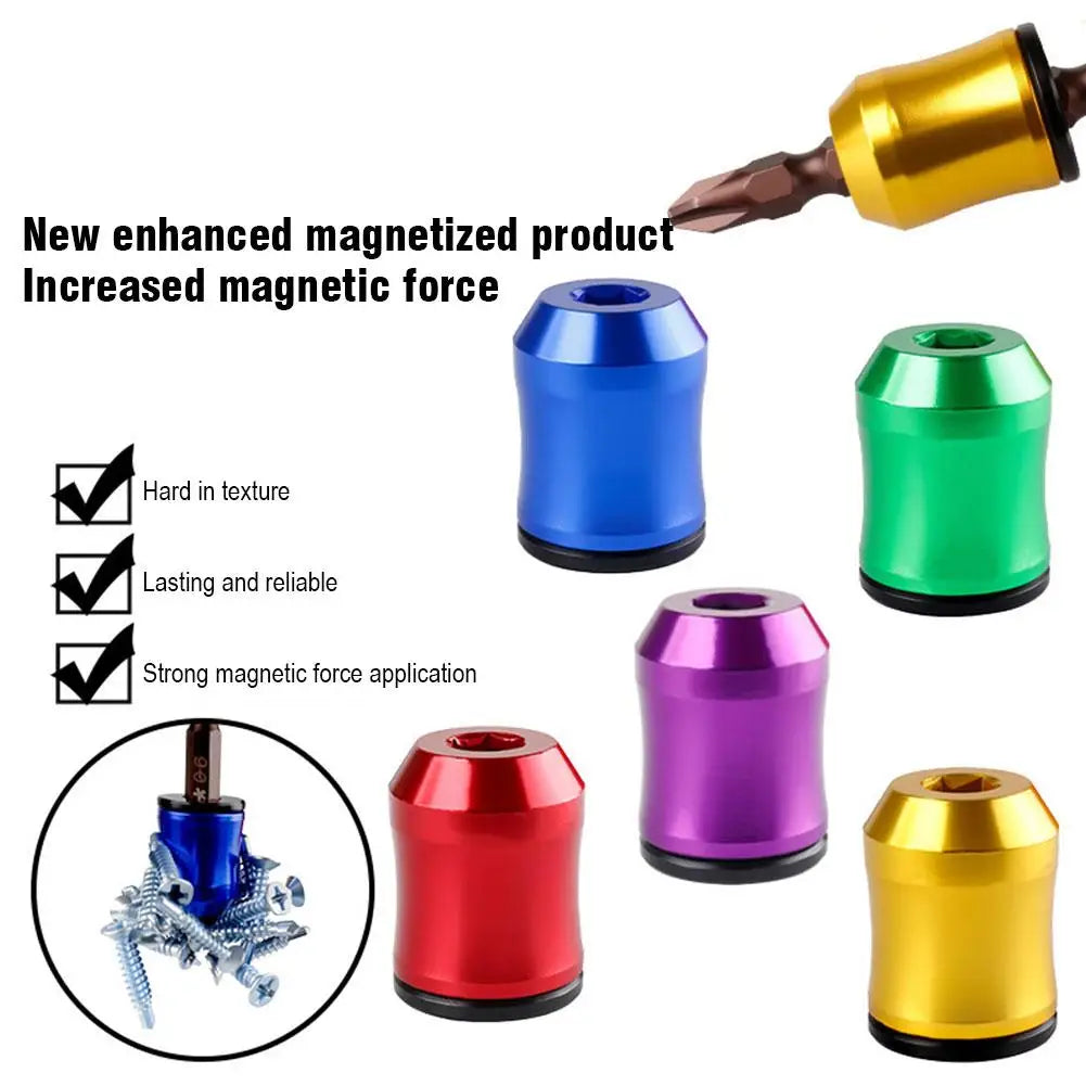3-in-1 Screwdriver Head Magnetic Ring,Strong Magnetic Screw Ring,6.35 mm Magnetic Screw Ring Bit for Hex Screwdriver Qme