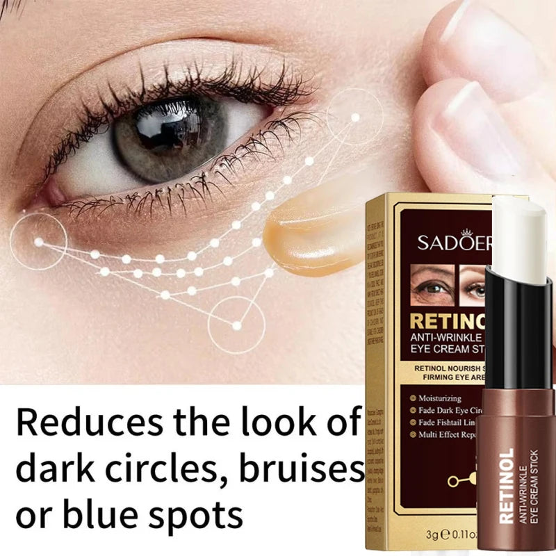 Retinol Eye Cream Remove Dark Circles Eye Bags Puffiness Reduces Wrinkle Eye Serum Stick Dark Circles Removal Man Woman Eye Care Qme