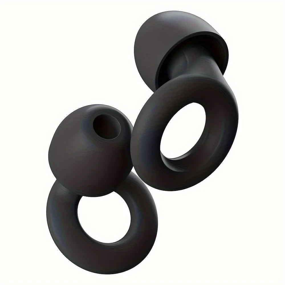 Soft earplugs, suitable for sleep, swimming, traveling and bathing - ergonomically designed earplugs that fit comfortably Qme Black