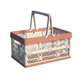 1pc Folding Portable Fruit And Vegetable Storage Basket Sundry Arrangement Thickened Plastic Picnic Basket Qme Pink Large