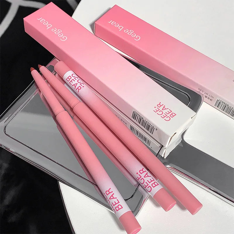 Gege Bear Lip Liner Shimmer Matte Pencil Long Lasting Lipstick Pen Qme