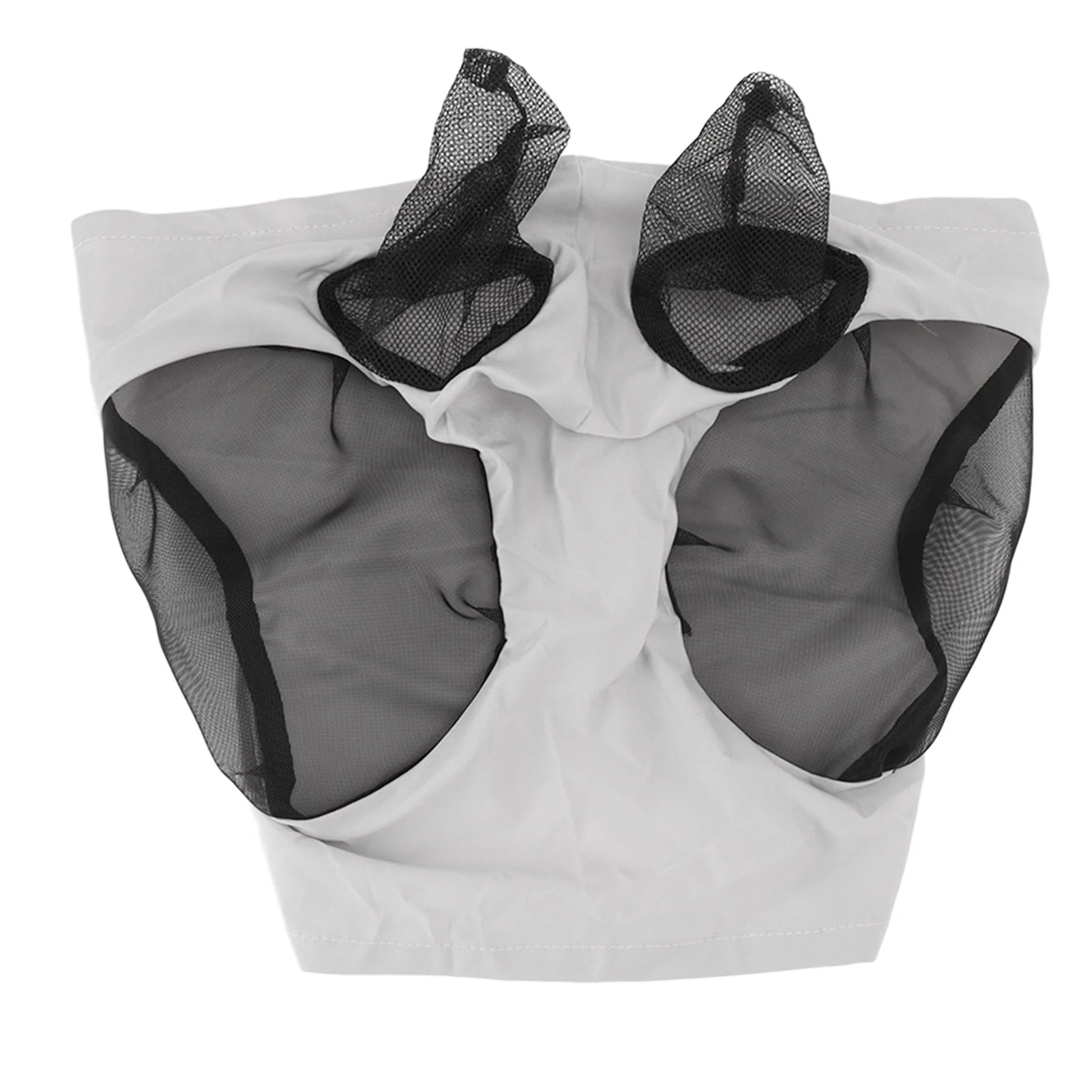 Breathable Horse Fly Mask Mesh Face Cover with Ear Protection Elastic Fit Riding Equestrian Gear for Horse Eye Insect Shield Qme GRAY