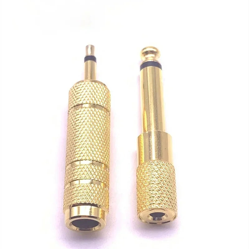 6.35mm Mono Male Plug To 3.5mm Female Jack Adapter Gold Plated Jack 3.5mm To 6.35mm Plug Adapter Connector Qme