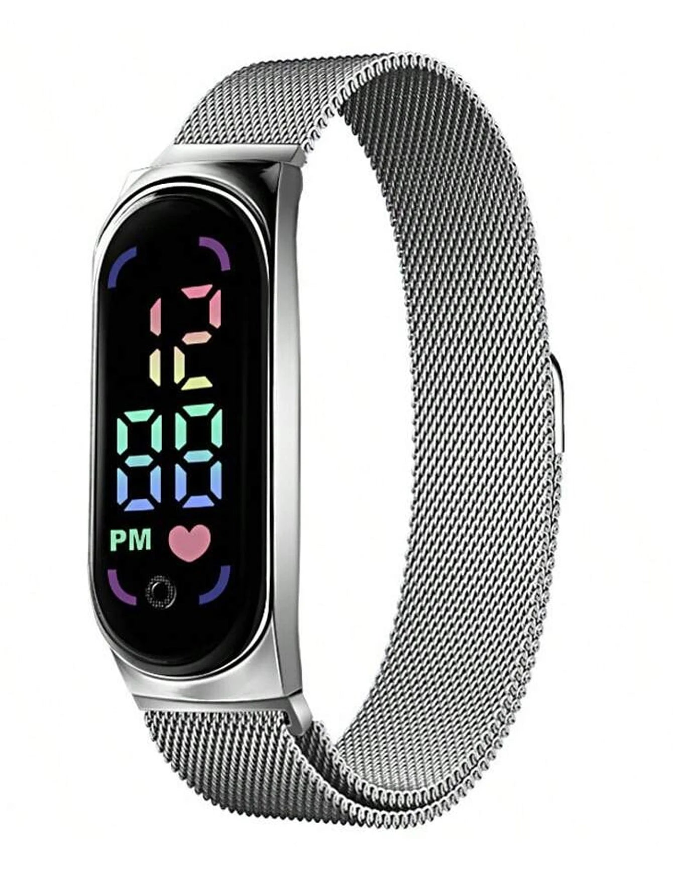 New Student Electronic Watch Candy colored Bracelet Magnet Buckle Love colored Digital Children's Watch Qme