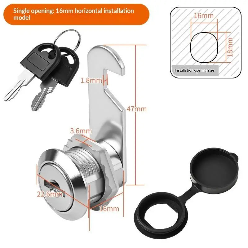 Zinc Alloy Cam Lock Waterproof Cover Cabinet Drawer Mailbox Latch 2 Qme A1